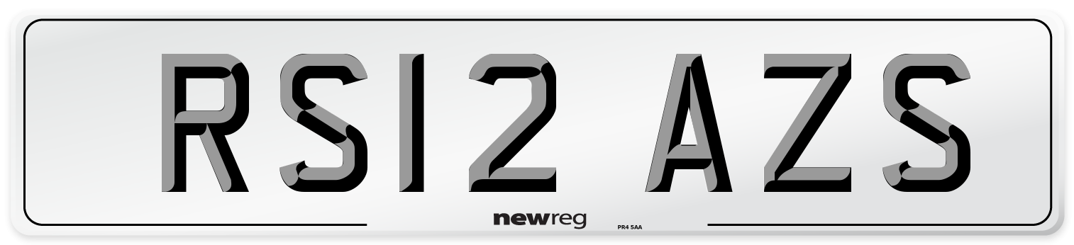 RS12 AZS Number Plate from New Reg